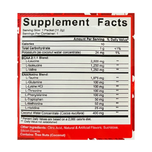 Code Red AMINOS, BCAA & EAA Post Workout Single Serve Packet 0.4oz, Pack of 12