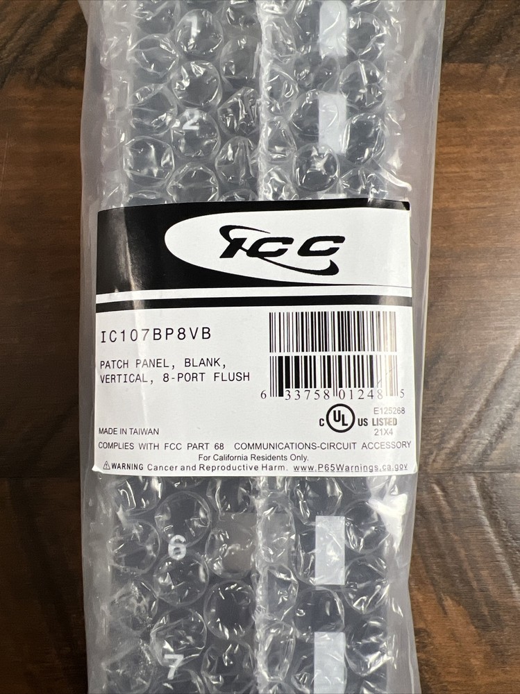 Icc IC107BP8VB Patch Panel, Blank,vertical,8-port Flush
