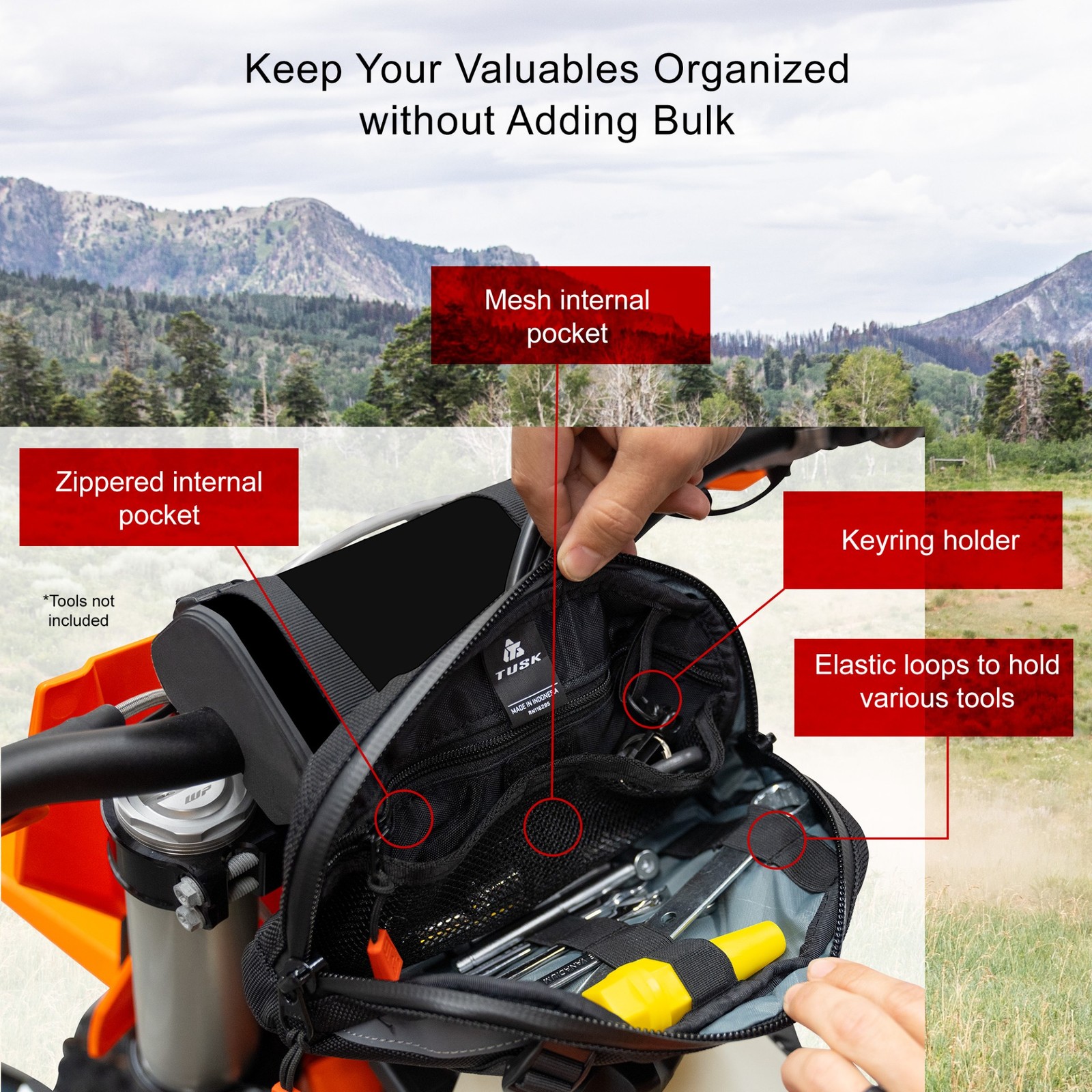 Tusk Universal Handlebar Bag Black