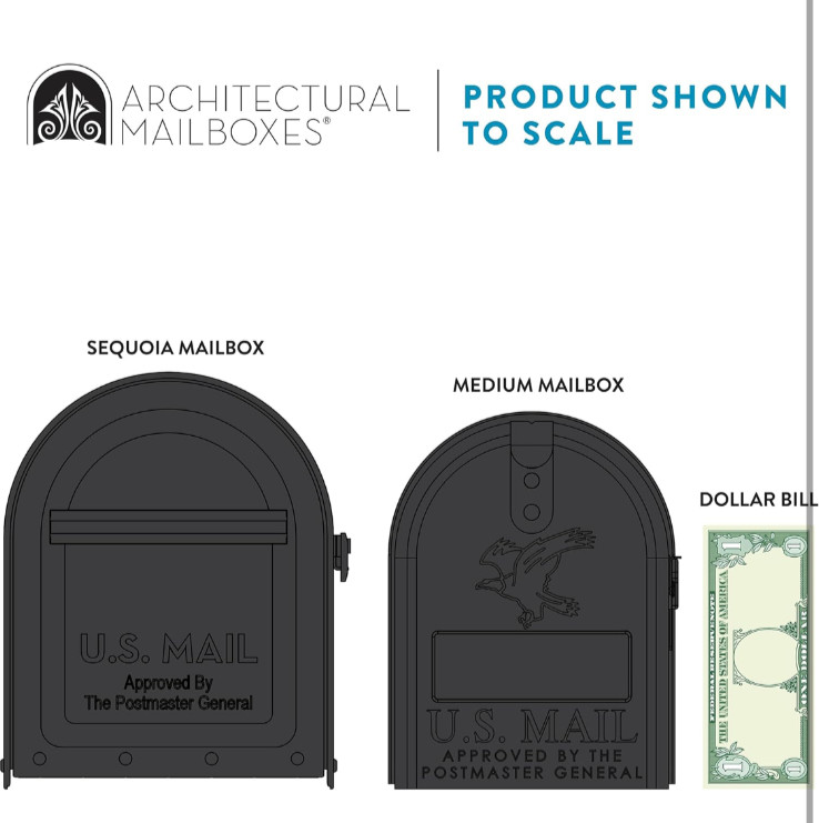 MAILBOX 5560B-R-10 Architectural Mailboxes Sequoia Post Mount Mailbox, Large, BL