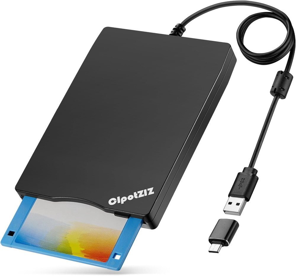 Floppy Disk Reader 3.5 Inch External USB A&C Floppy Disc Drive 3 1/2 Floppy Disk