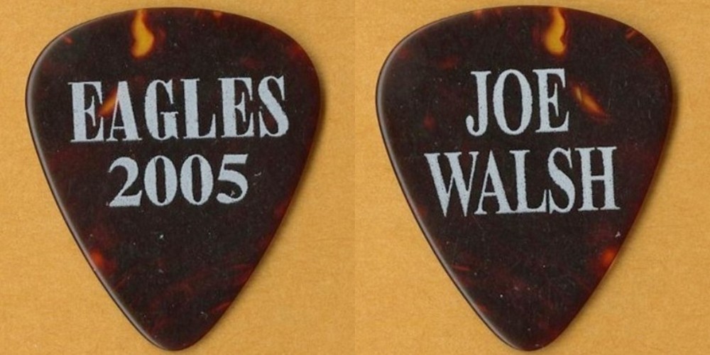 Eagles 2005 Farewell concert tour Joe Walsh stage Guitar Pick