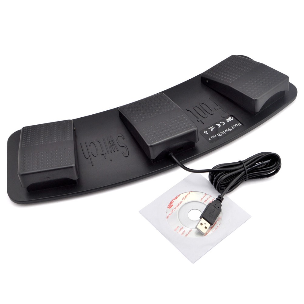 USB Triple Foot Switch Pedal Control PC Computer Game Keyboard Mouse