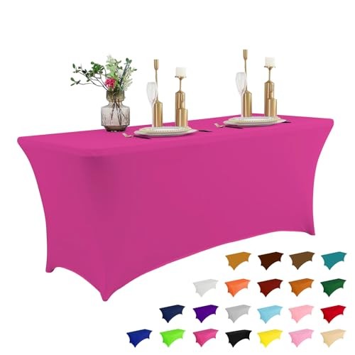 6FT Table Cloth for Rectangular Fitted Events 72" x 30" (Rectangular) Fuchsia