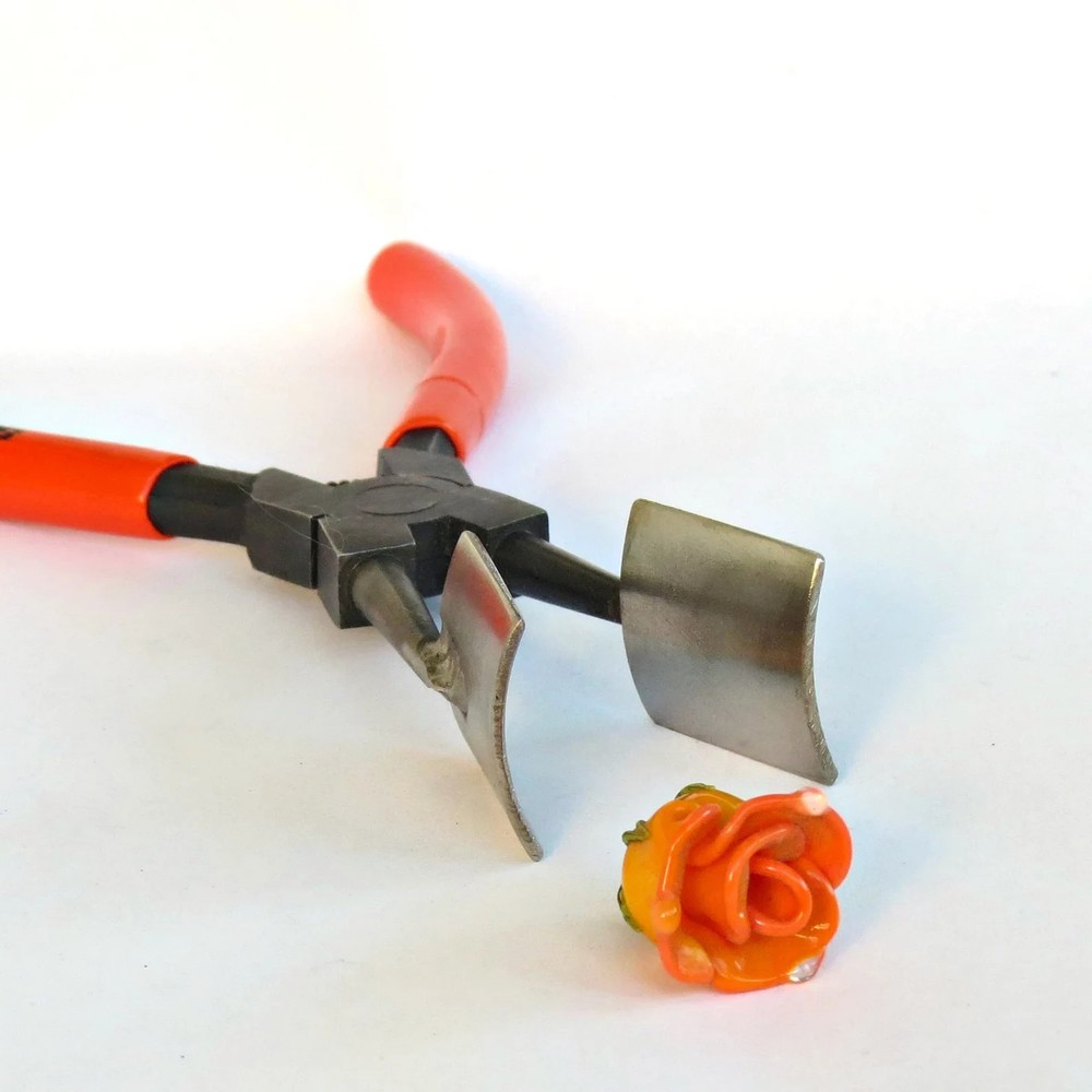Curved Lampwork Masher Pliers with Rectangle Pads - Lampwork Tool