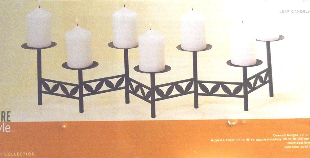 Oxidized Bronze Finish Leaf Candelabra by Restore & Restyle  ()