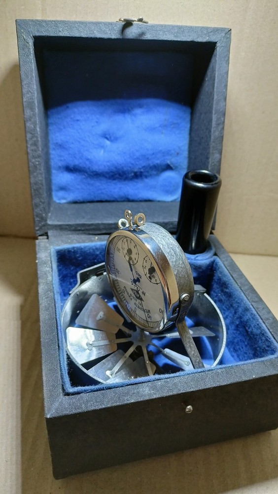 Vintage Mechanical Anemometer Soviet Wind Indicator USSR 1965s DESCRIPTION!