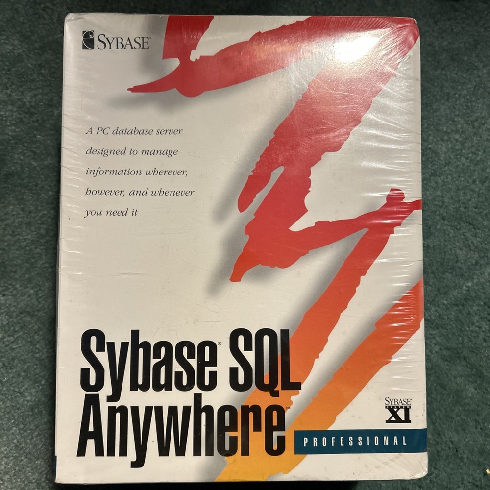 Sybase SQL Anywhere Database Server System XI For Windows 95' New Rare.