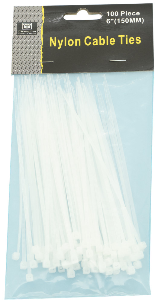 6" CABLE TIES 100PC White (Pack of 72)