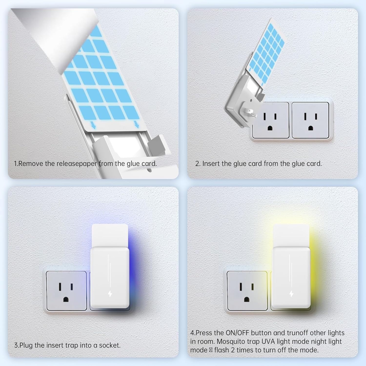 2 Pack Plug-In Flying Insect Trap Zevo UV Light Mosquito Fly Killer w/10 Refills