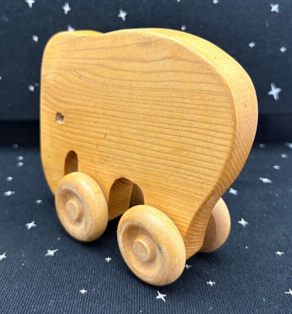 VTG Wood Elephant Pull Toy 5"