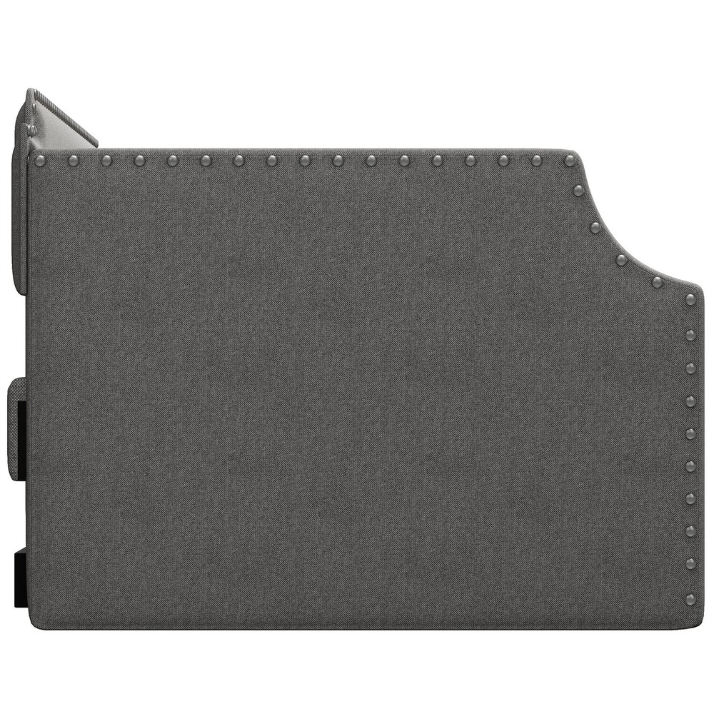 Twin Size Daybed with Pull-Out Trundle Bed Upholstered Bed Frame Sofa Bed US