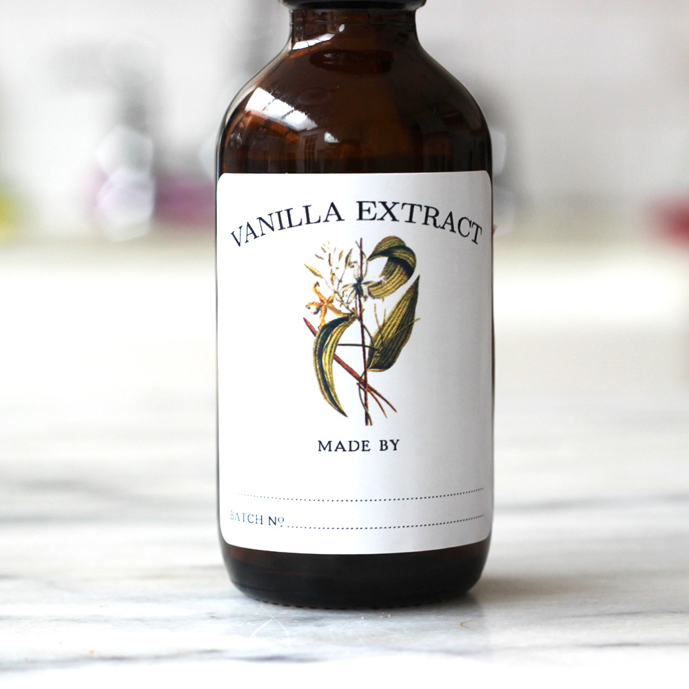 Vanilla Extract Labels - 2" square. Package of 12