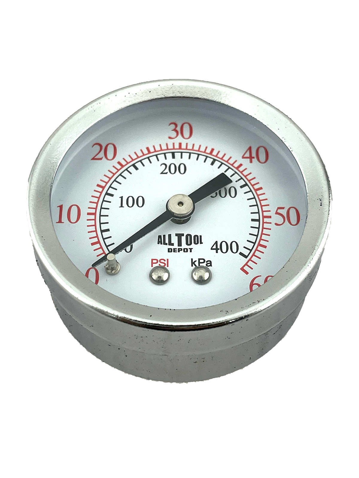 Air Pressure Gauge 2" Dial Center Back Mount 1/8"NPT - 0 to 60PSI