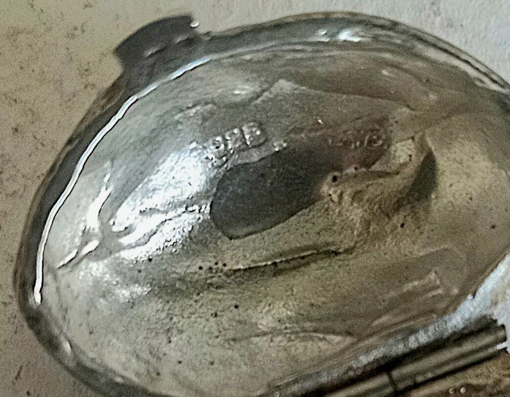 Stirling Silver Nut style Box. Thimble Case. Silver Walnut Style Box. 925 mark