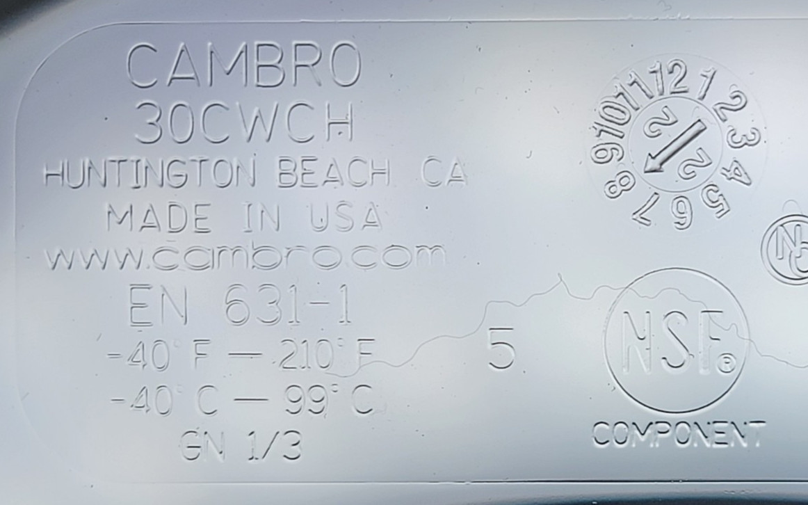 (6 Pack) Cambro CA30CWCH135 Food Pan Lid 1/3 Third Size Clear with Handle