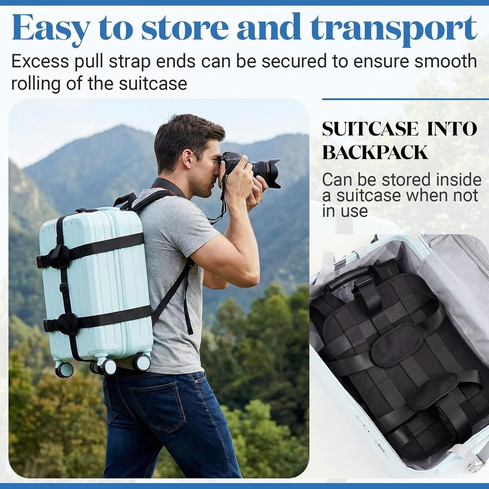 Luggage Backpack Conversion System Connector Straps Cross Shaped External Frame