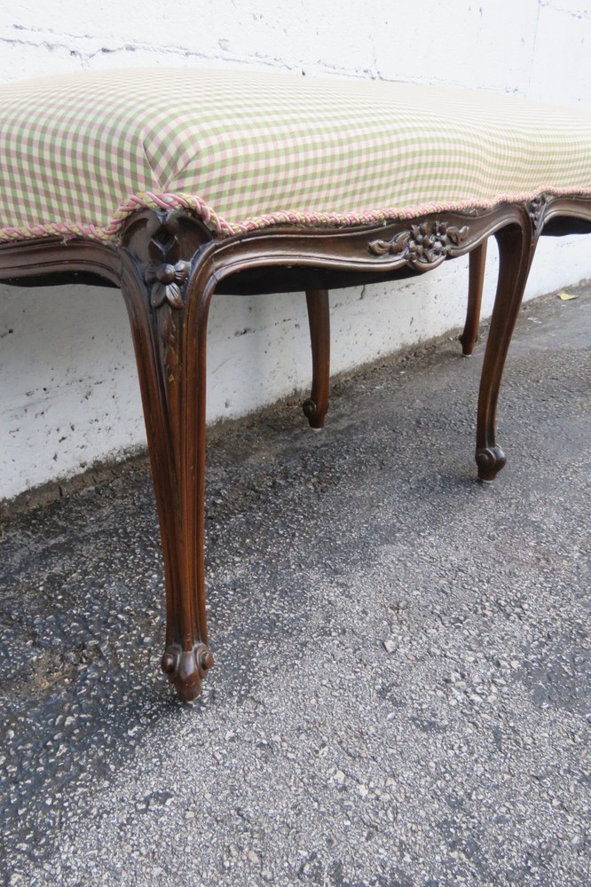 French Long Upholstered Bed End Bench Stool 6296