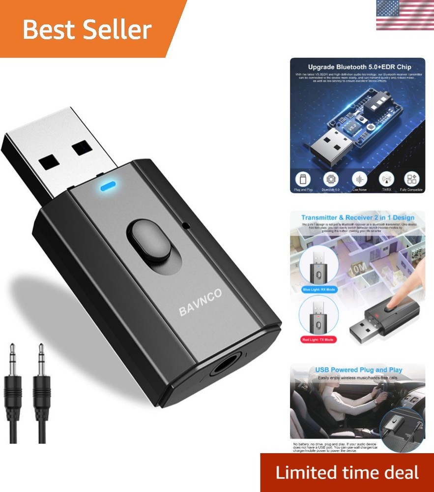 Bluetooth 5.0 Audio Adapter - Mini Transmitter Receiver for Wireless Convenience