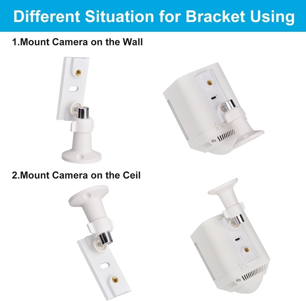 White Wall Mount for Spotlight Cam Plus/Pro Adjustable Camera Bracket 1-Pack
