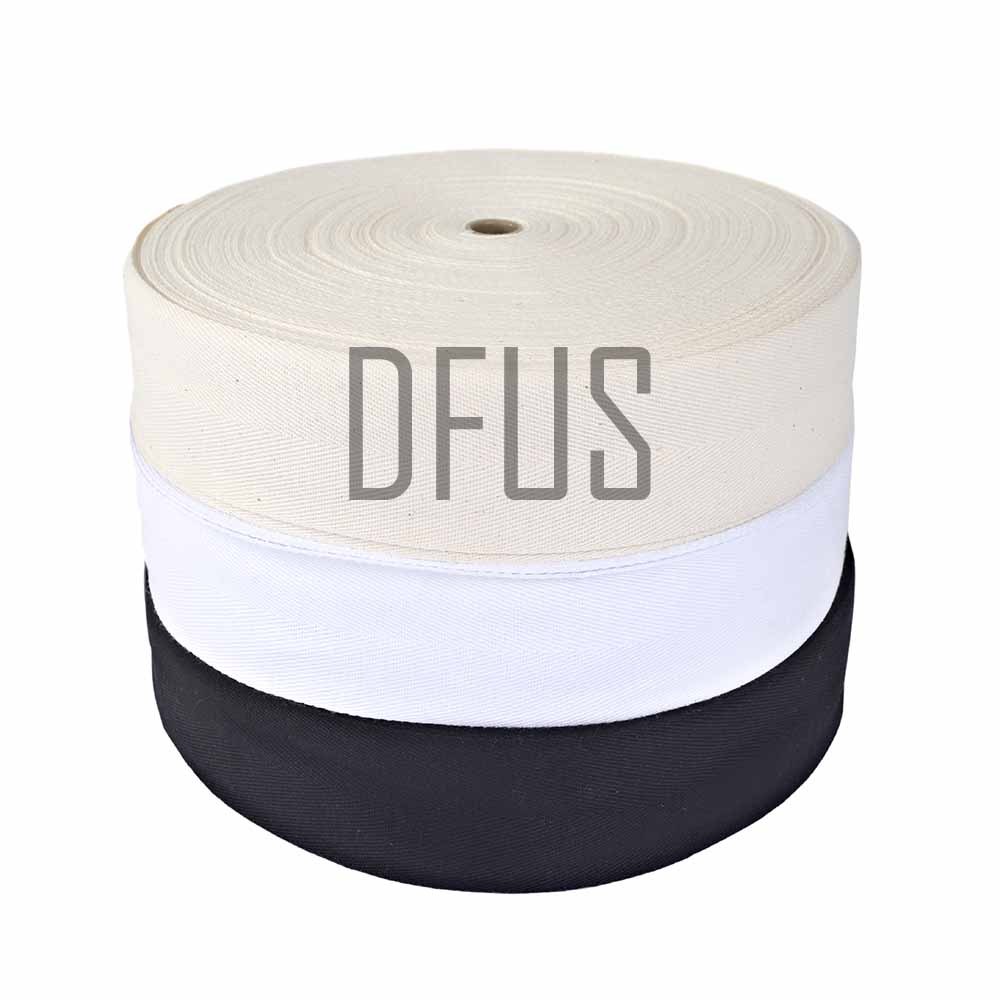 COTTON HERRINGBONE APRON TAPE, CUSHION TAPE ETC. SELECT COLOUR, WIDTH & QUANTITY