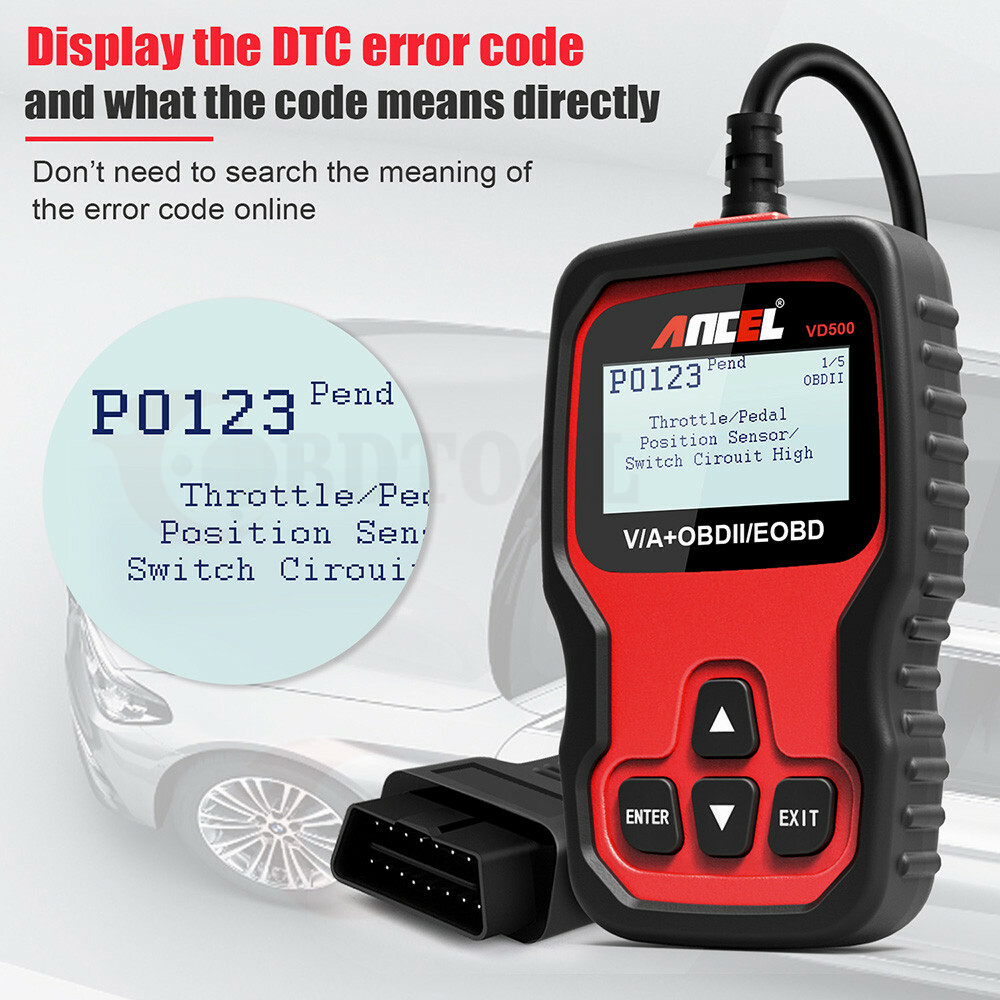 ANCEL VD500 OBD II Full System Check Engine Light EPB ABS SRS Diagnostic Scanner