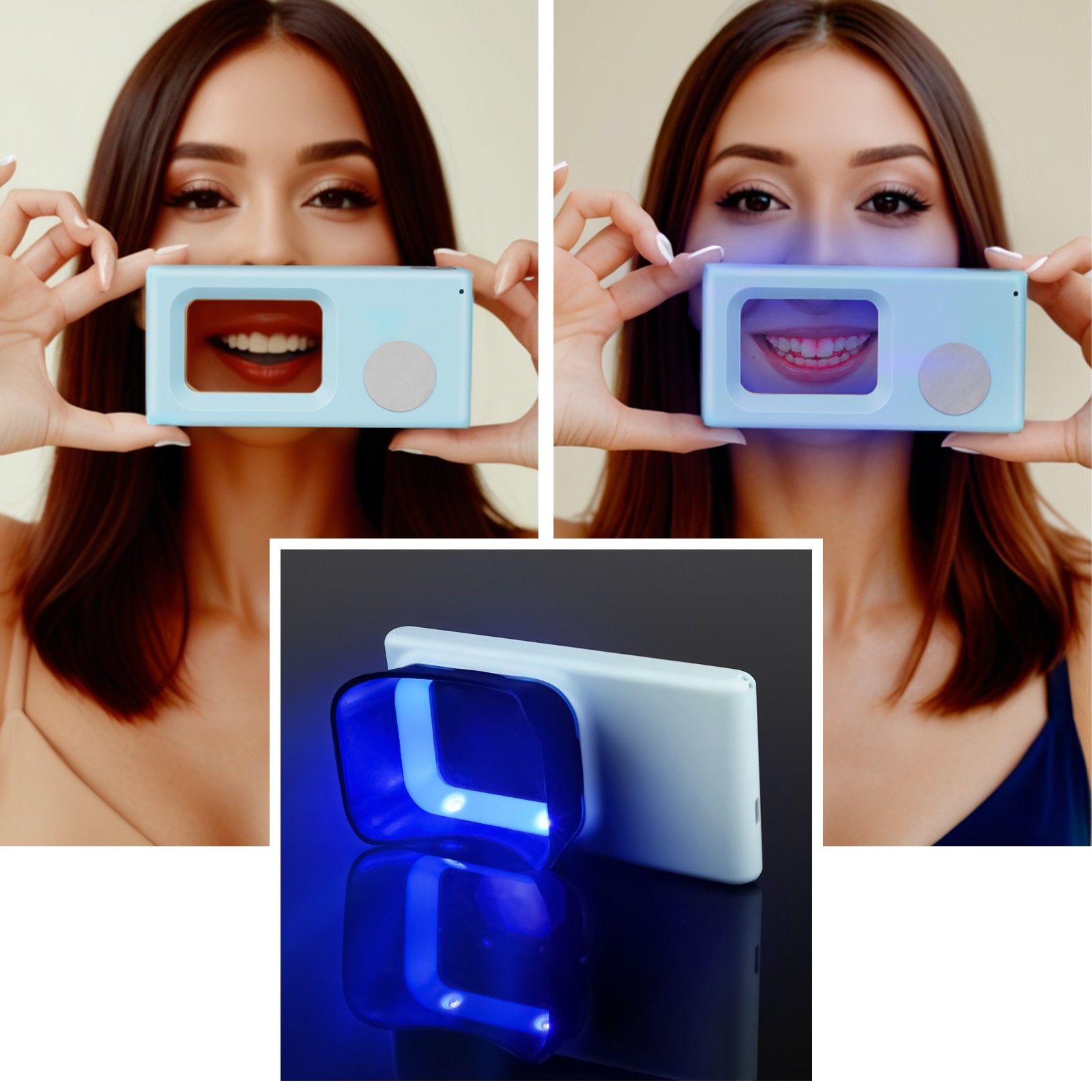 Electric Dental Plaque Indicator Detector Display Device Oral Hygiene Care Blue