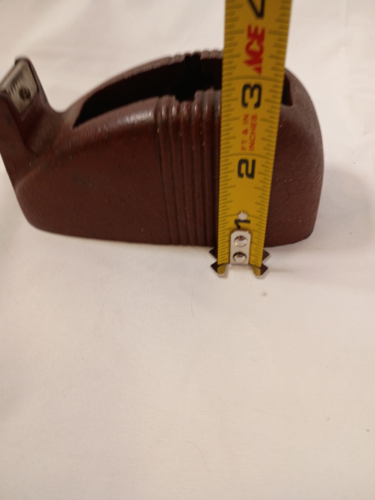 Vintage Art Deco Cast Iron Tape Dispenser Whale Tail Streamline Industrial Heavy