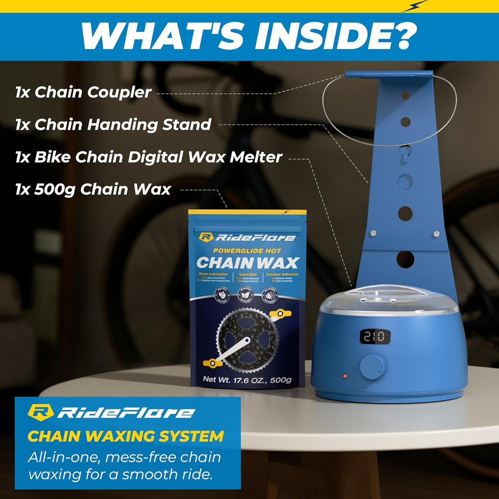 Rideflare Chain Waxing System - Mess-Free, Efficient & Low Friction Solution