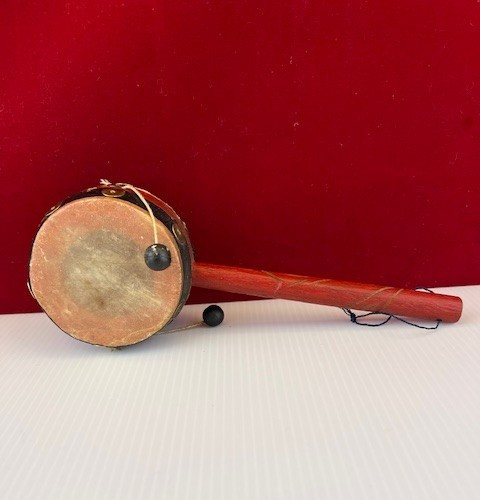 Vintage Spin Drum Toy Karate Kid Hand Instrument