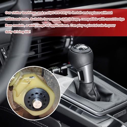 2PCS Transfer Case Shift Linkage Bushings with E-Clips, Transfer Shift Control