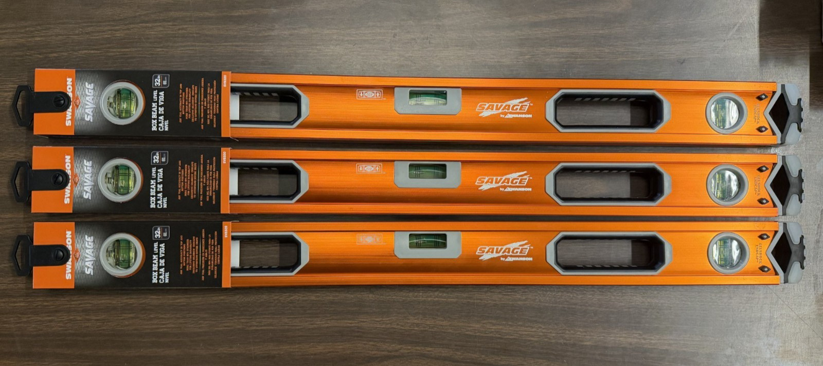 3 - SWANSON SAVAGE 32" PROFESSIONAL ALUMINUM BOX LEVEL #SVB320