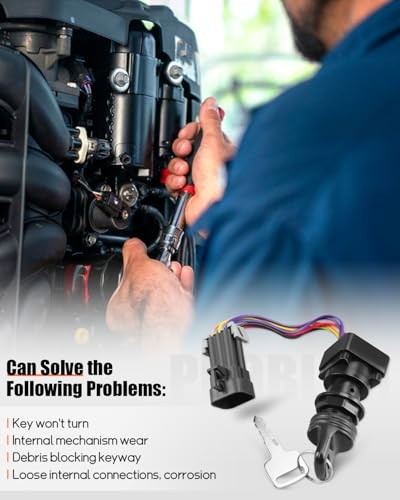 Ignition Switch with Key Fit for Mercury Marine Quicksilver Outboard Motor 3