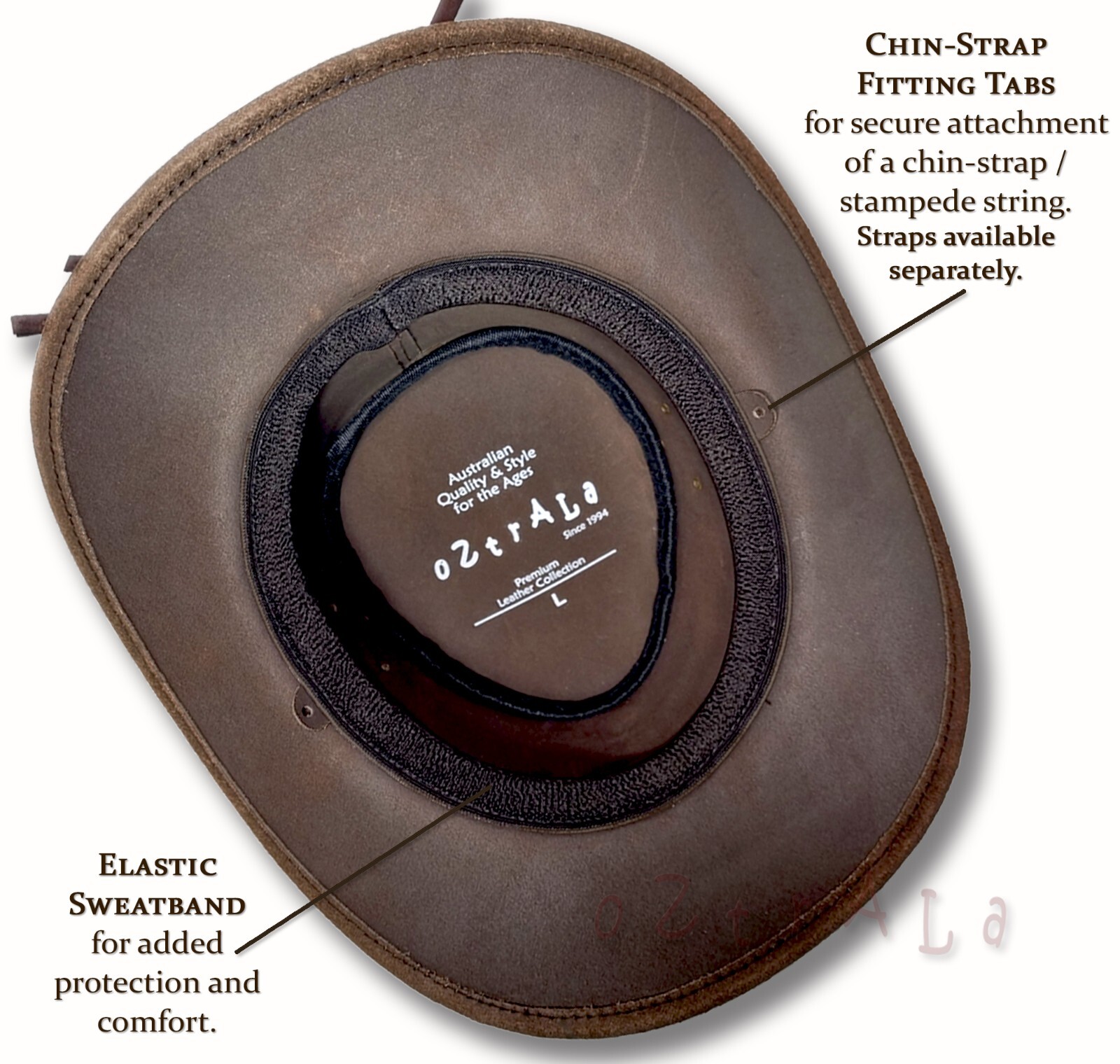 【oZtrALa】Australian OIL LEATHER Hat Outback Men Bush Jacaru Cowboy AUSSIE Fedora