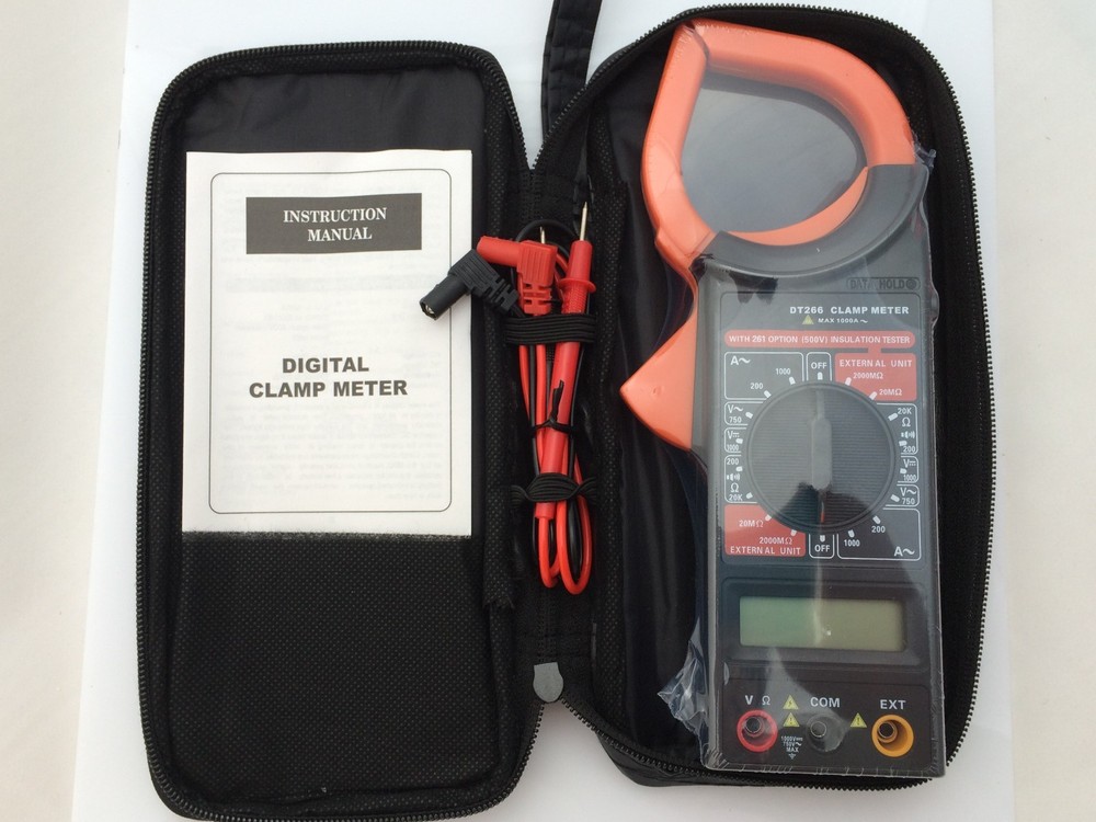 New DT266 Digital Clamp Meter ACDC Multimeter Ohmmeter Current Continuity Buzzer