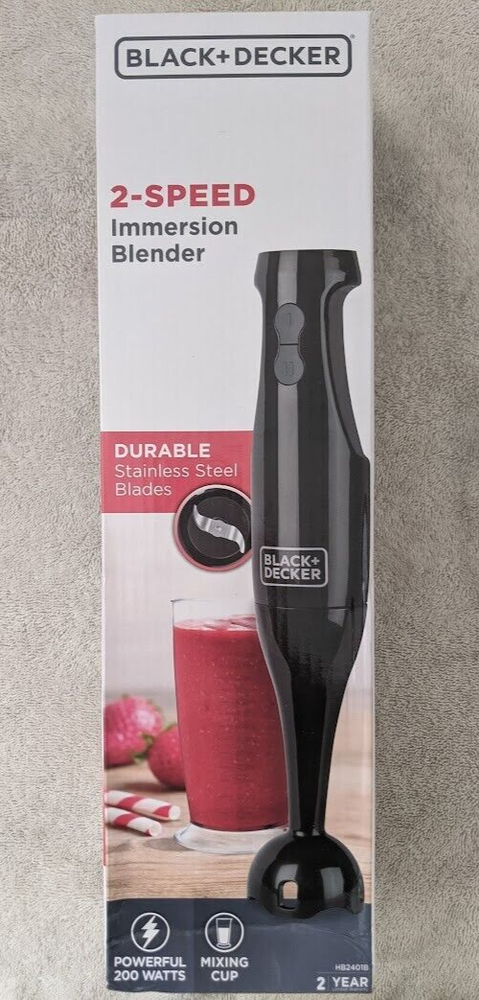 BLACK+DECKER 2-Speed Immersion Blender with Mixing Cup HB2401B - Black