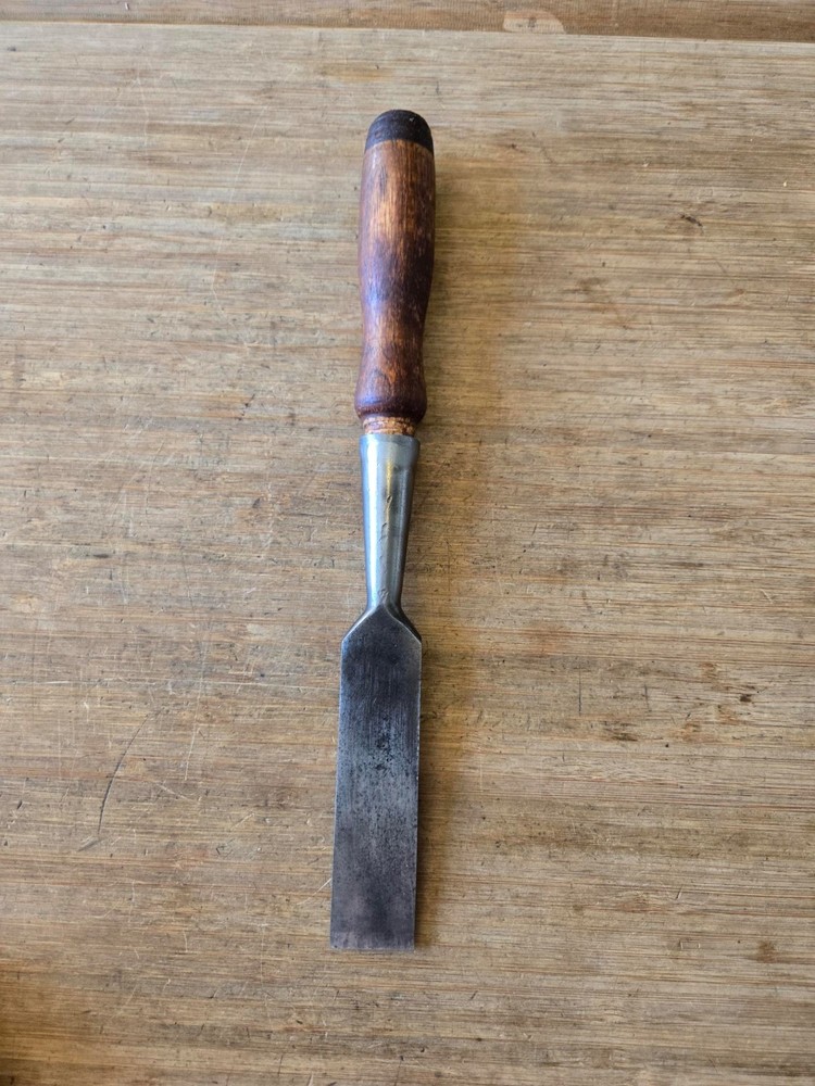 Antique James Swan 1" Wood Chisel beveled Edge Socket Butt Chisel