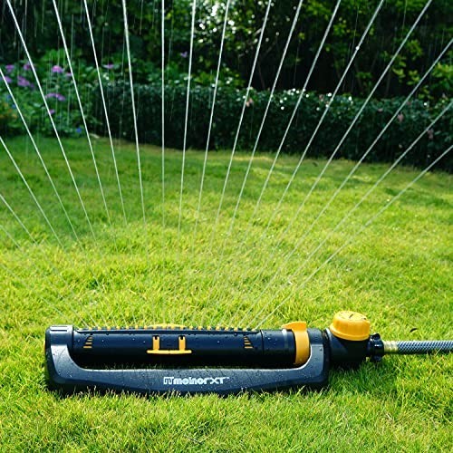 Turbo Oscillating Sprinkler with Timer, 4,000 sq ft Coverage, Quick Connect, Adj
