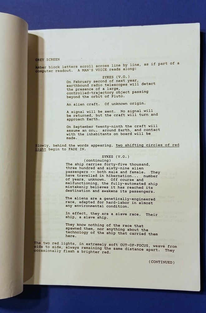 ALIEN NATION original script 1988 JAMES CAAN MANDY PATINKIN SCI FI ACTION