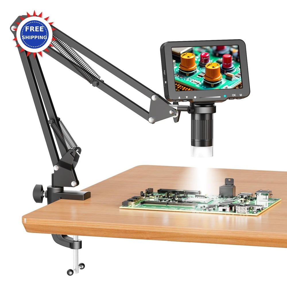 Aikokkl 5 LCD Digital Microscope 1000X Magnification Soldering for Electronics