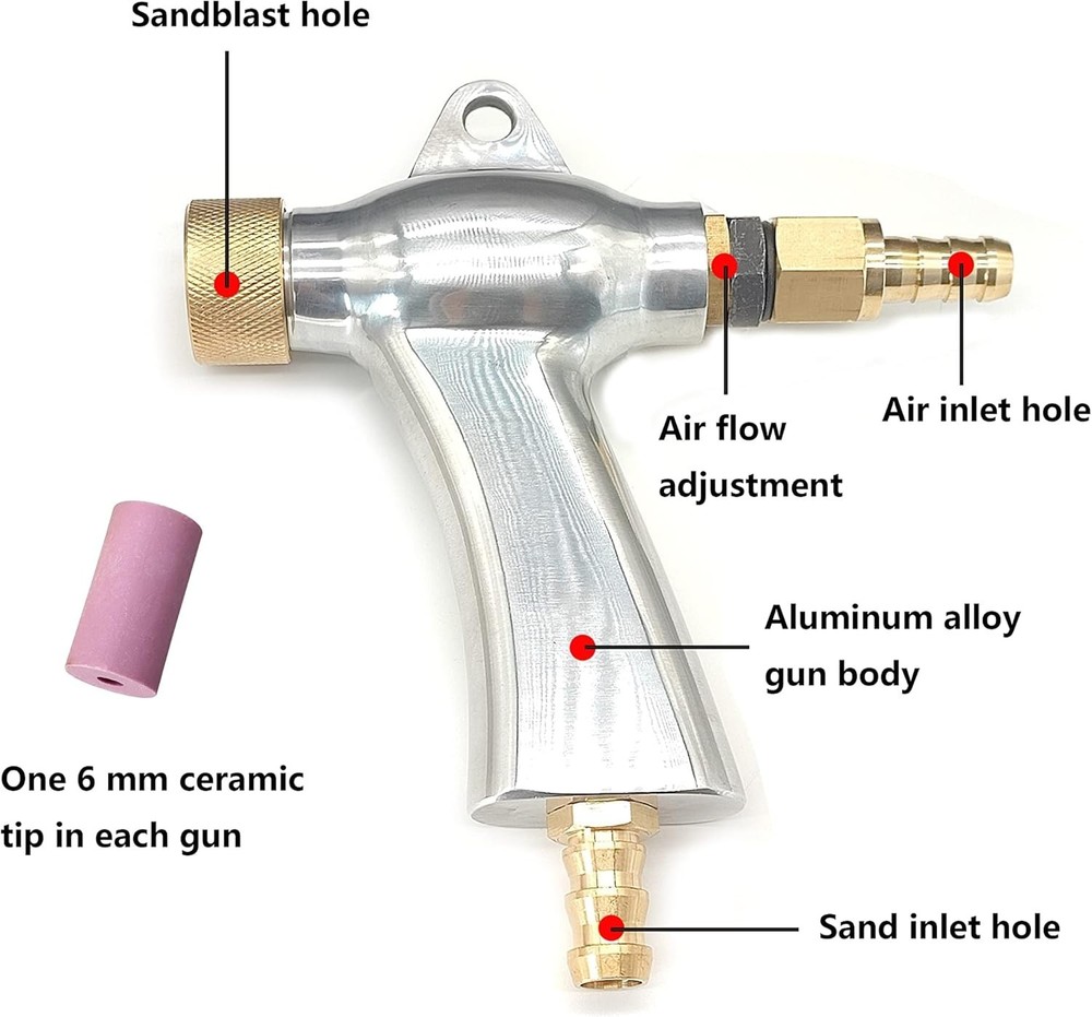 Sandblaster Gun Kit - Sandblasting Cabinet Accessory