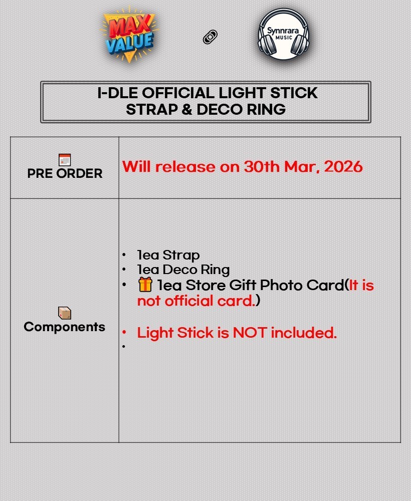 (G) I-DLE OFFICIAL LIGHT STICK STRAP & DECO RING/Tracking Code FANLIGHT MD GOODS