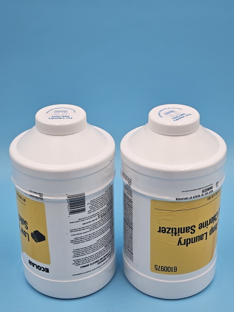 2 Pack Ecolab 6100975 Low Temp Laundry Solid Chlorine Sanitizer 4 Lbs Each