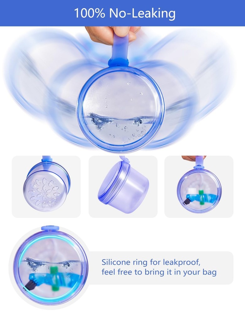 Large Denture Case, No-Leak Denture Container Cups for Soaking Full & Partial...