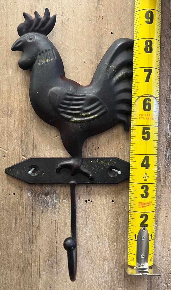 Rooster Metal Wall Hook 9" x 5"
