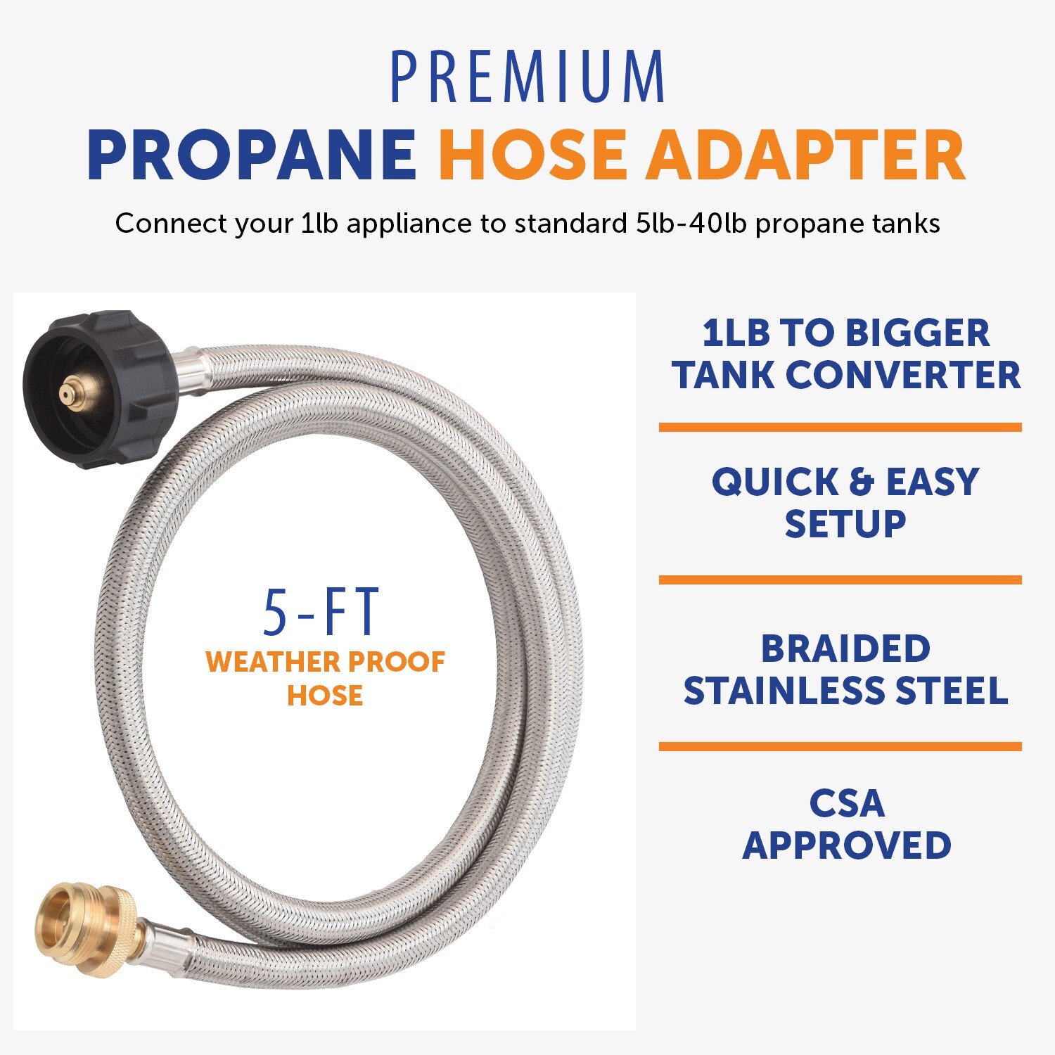 Insulated Protective Carrier, 10 lb Propane Tank & Steel Adapter Hose, Outdoors