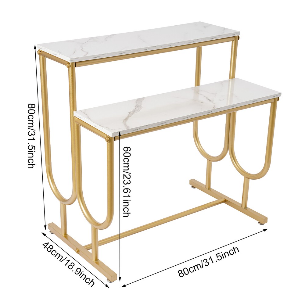 Purse Display Stand Handbag Display Stand 2 Tier Display Table Display Rack Gold