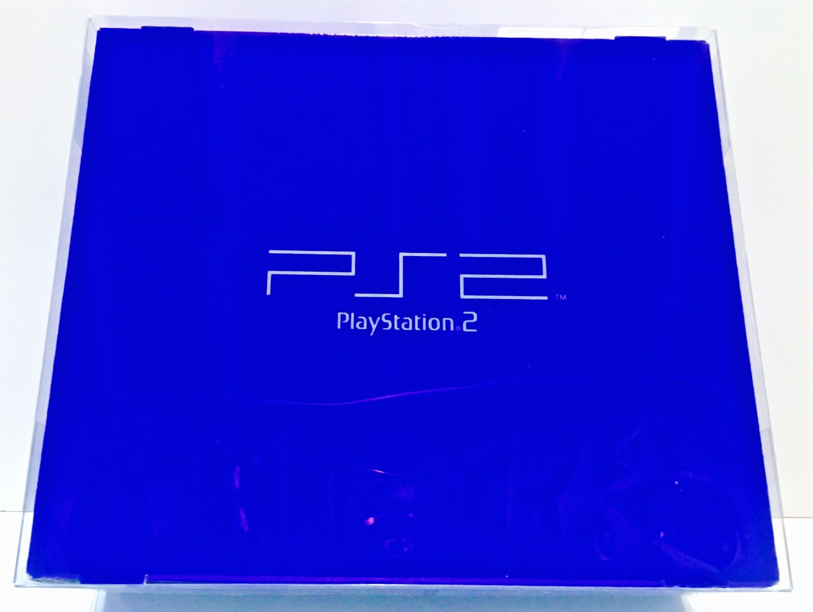 1 Console Box Protector For PLAYSTATION 2 PS2 FAT Blue Box Size Display Case