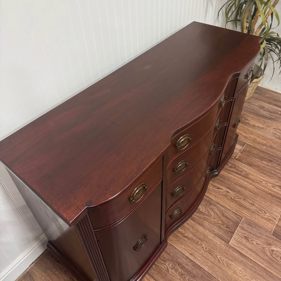 1947 Georgetown Galleries Solid Mahogany Serpentine Buffet