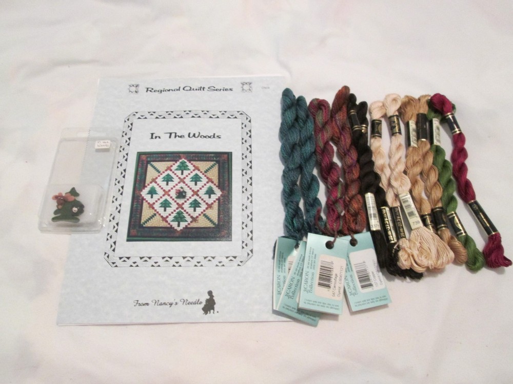 IN THE WOODS-NANCY'S NEEDLE-NEEDLEPOINT PATTERN-THREADS-EMBELLISHMENT